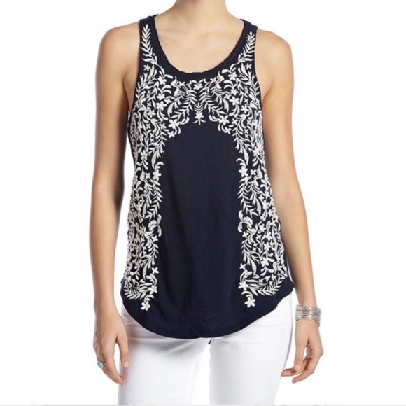 lucky brand embroidered tank top